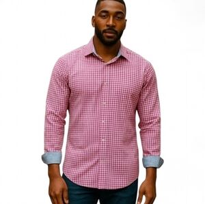 Bugatchi‎ Long Sleeve 100% Cotton Button Down Shirt